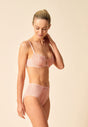 General view of a women model wearing Gossard blush microfibre Non Padded Balconette Bra