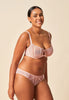 General view of a women model wearing Gossard blush microfibre Non Padded Balconette Bra