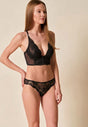 General view of a women model wearing Gossard black microfibre Brief