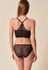 General view of a women model wearing Gossard black microfibre Brief