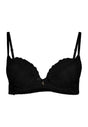 Front cutout view of Gossard black microfibre Padded Plunge Bra