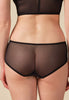 Back view of a women model wearing Gossard black microfibre Short