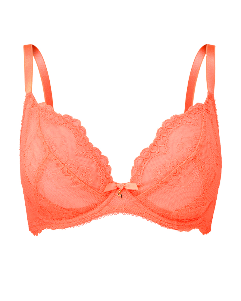 Superboost Lace Non Padded Plunge Bra - Neon Coral