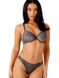 Glossies Lace Sheer Moulded Bra - Charcoal