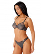 Glossies Lace Sheer Moulded Bra - Charcoal