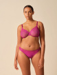 Glossies Lace Sheer Moulded Bra - Vivid Fuchsia