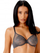 Glossies Lace Sheer Moulded Bra - Charcoal