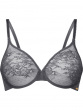 Glossies Lace Sheer Moulded Bra - Charcoal