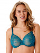 Glossies Lace Sheer Moulded Bra - Deep Teal