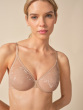 Glossies Lace Sheer Moulded Bra - Nude