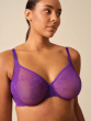 Glossies Lace Sheer Moulded Bra - Ultra Violet