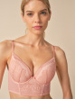 Encore Padded Longline Plunge Bra - Blush