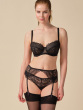 Swirl Non Padded Balcony Bra - Black