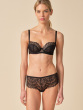 Swirl Non Padded Balcony Bra - Black
