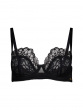 Swirl Non Padded Balcony Bra - Black