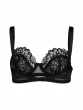 Swirl Non Padded Balcony Bra - Black