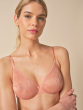 Glossies Lotus Sheer Moulded Bra - Cafe Creme
