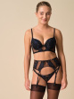 VIP Rapture Longline Padded Plunge Bra - Black