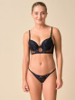 VIP Rapture Longline Padded Plunge Bra - Black