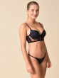 VIP Rapture Longline Padded Plunge Bra - Black