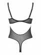 VIP Taboo Non Padded Balcony Body in Black with intricate embroidery and sheer body. Gossard lingerie, back body cut out
