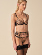 VIP Fleur de Nuit Non Padded Balcony Bra - Black