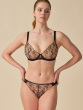 VIP Fleur de Nuit Non Padded Balcony Bra - Black