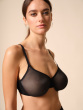 Glossies Sheer Moulded Bra - Black