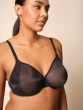 Glossies Sheer Moulded Bra - Black