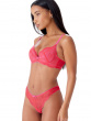 Superboost Lace Padded Plunge Bra - Rose Red