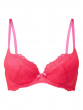 Superboost Lace Padded Plunge Bra - Rose Red