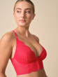 Superboost Lace Deep V Bralet - Rose Red
