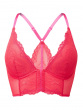Superboost Lace Deep V Bralet - Rose Red