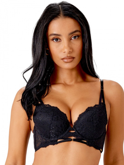 Suspense Longline Padded Bra - Black