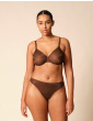 Glossies Sheer Moulded Bra - Rich Brown