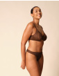 Glossies Sheer Moulded Bra - Rich Brown