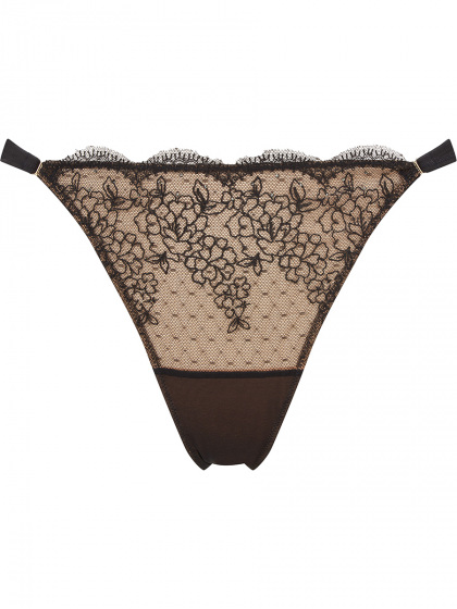 Refined and seductive, VIP Devotion brazilian brief oozes Neo-Vintage glamour. Luxury Gossard lingerie, front brief cut out
