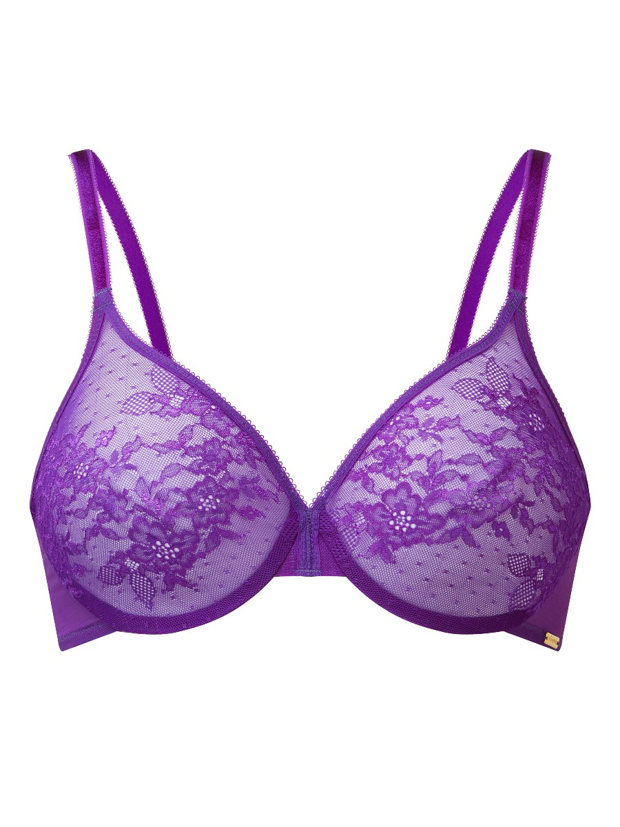 Glossies Lace Sheer Moulded Bra - Ultra Violet - Gossard®