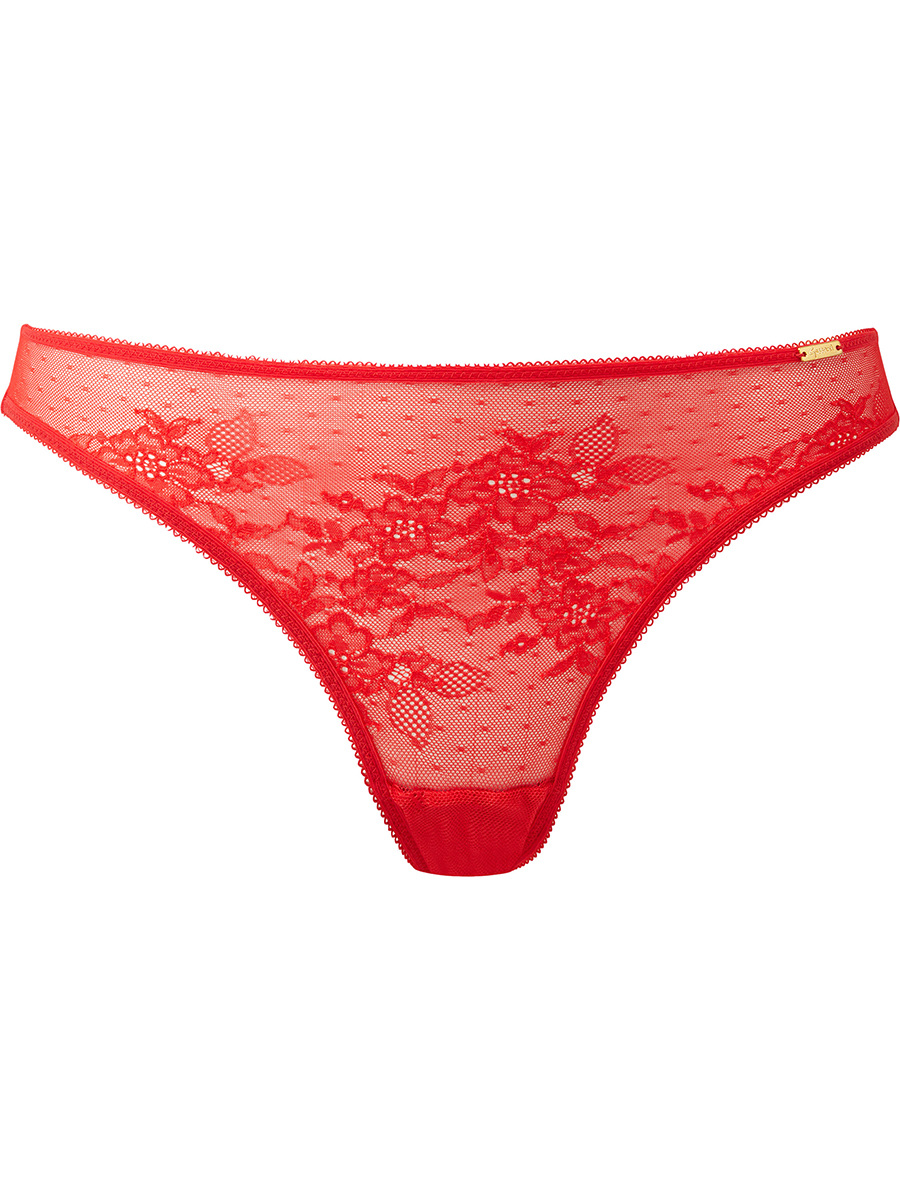 Glossies Lace Brief - Chilli Red