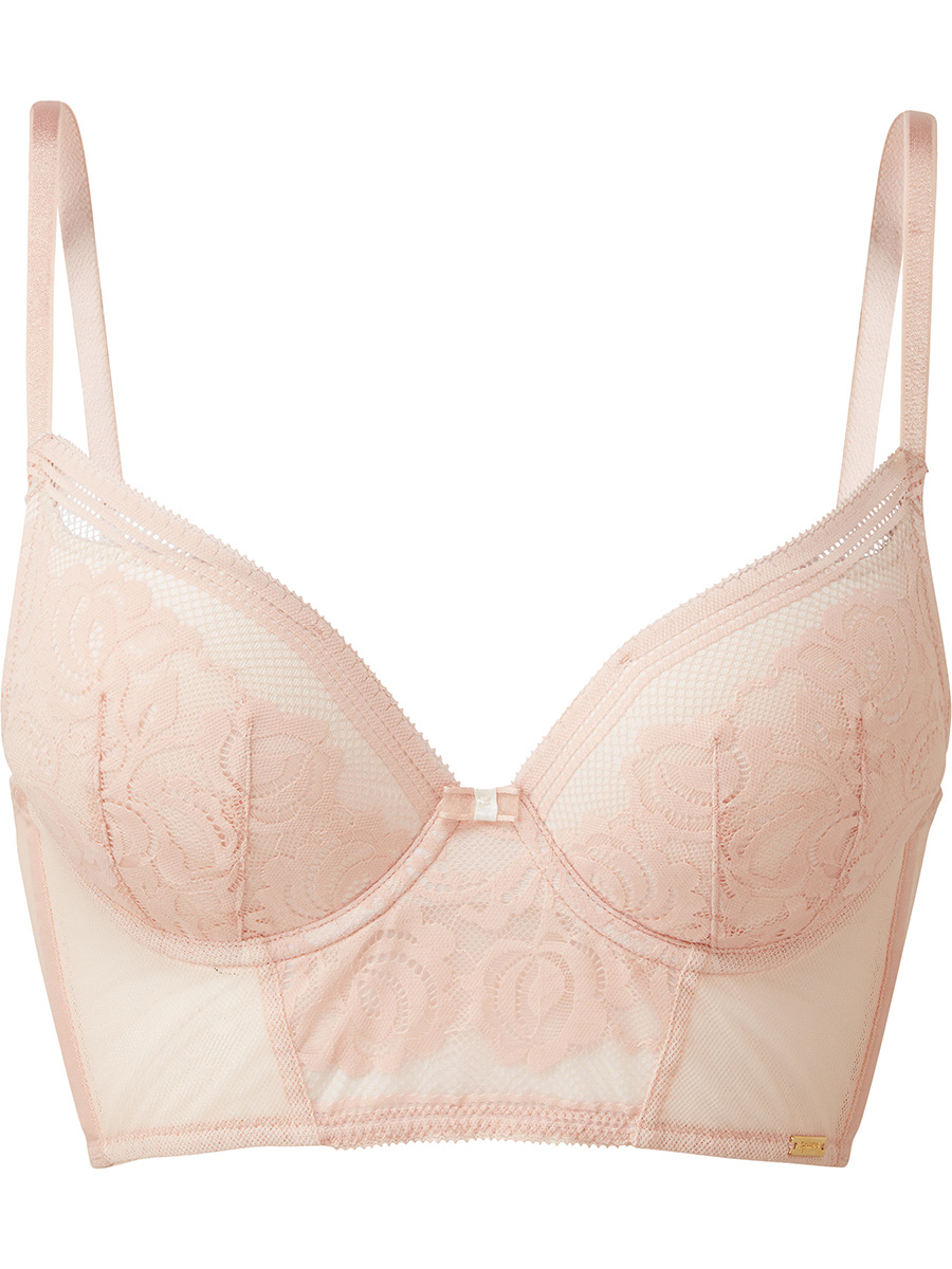 Encore Padded Longline Plunge Bra - Blush