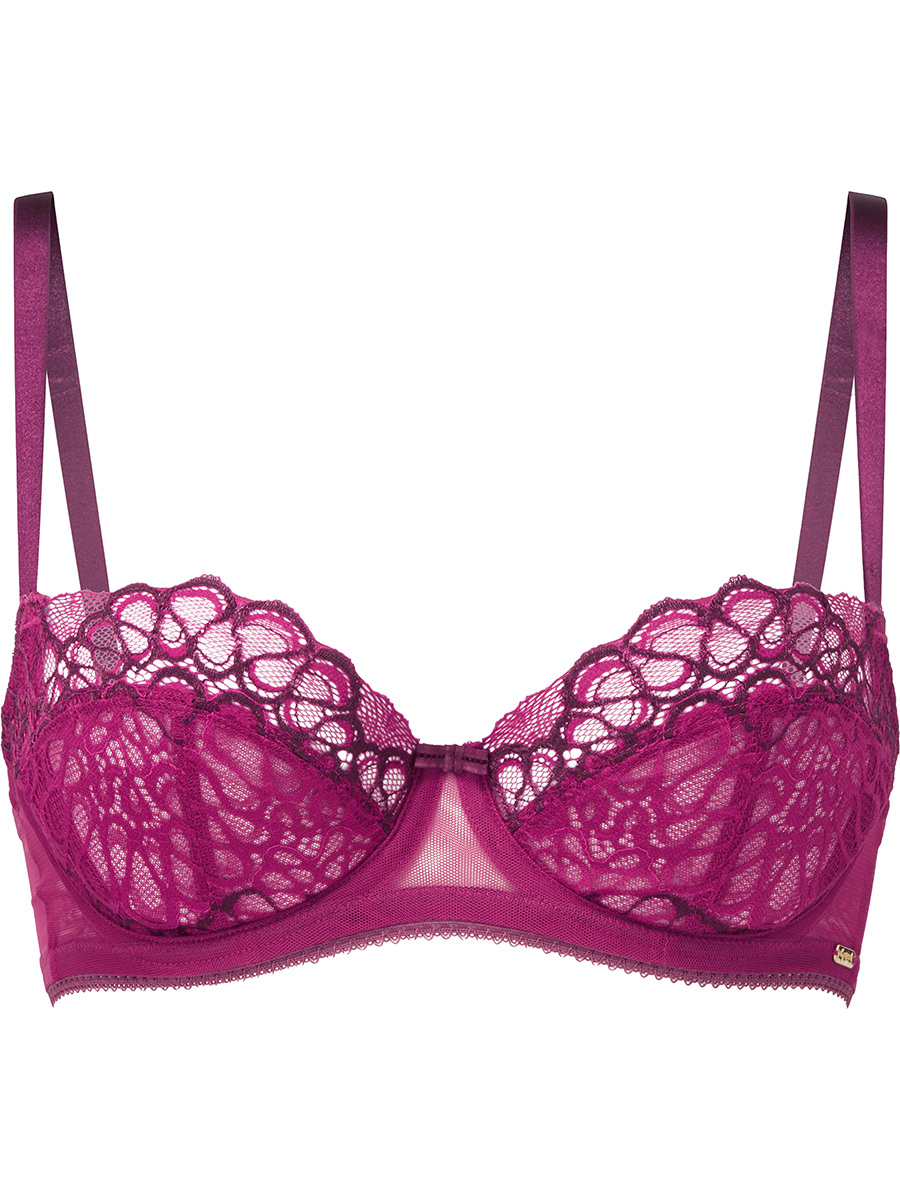 Swirl Non Padded Balcony Bra - Raspberry