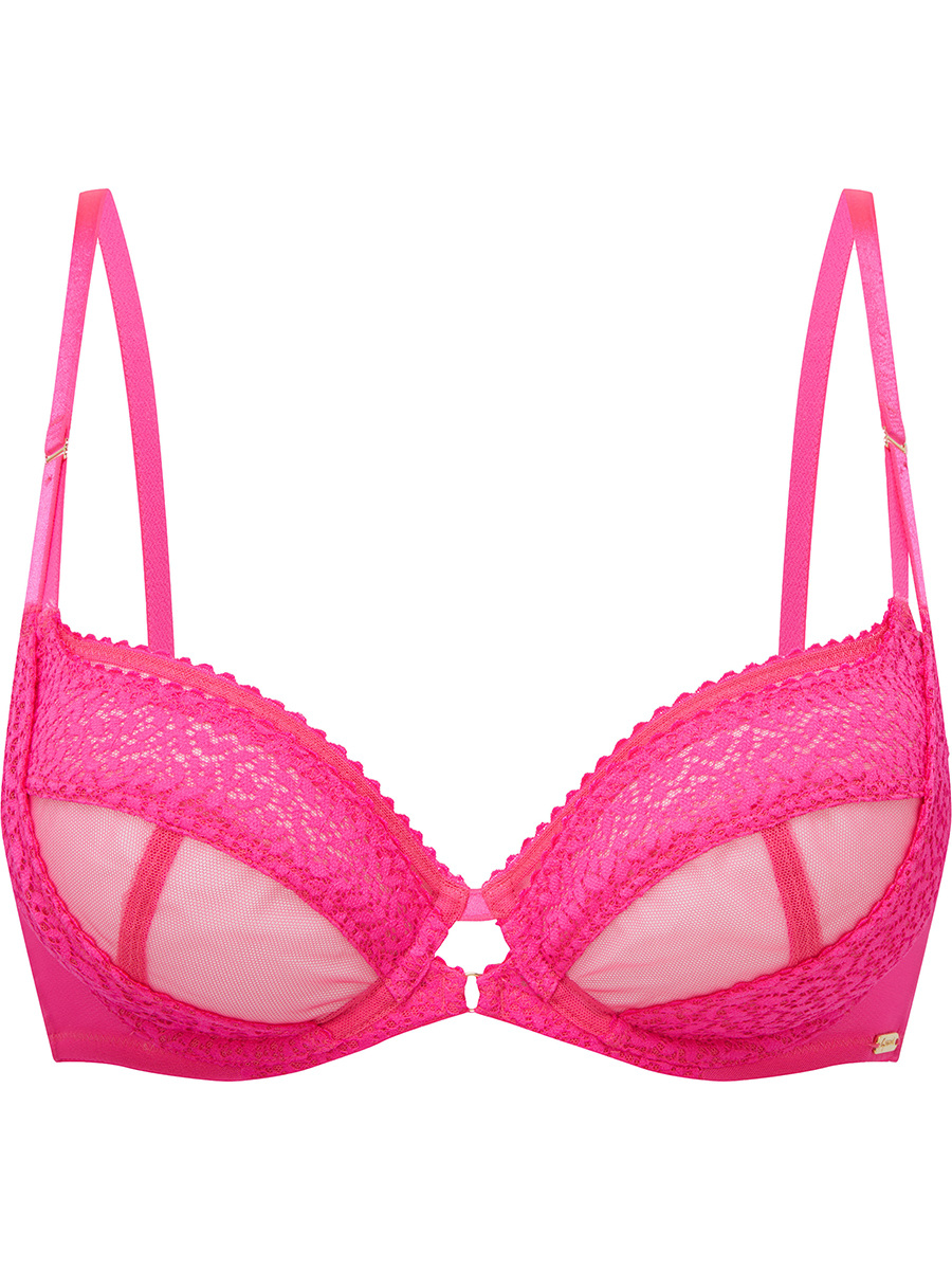 Envy Non Padded Plunge Bra Neon Pink Glo, New In