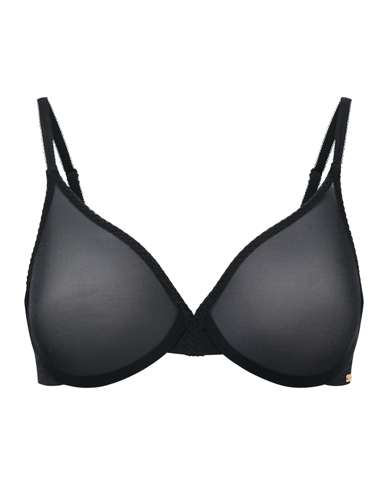 Non Padded Glossies, Moulded Bra - Black