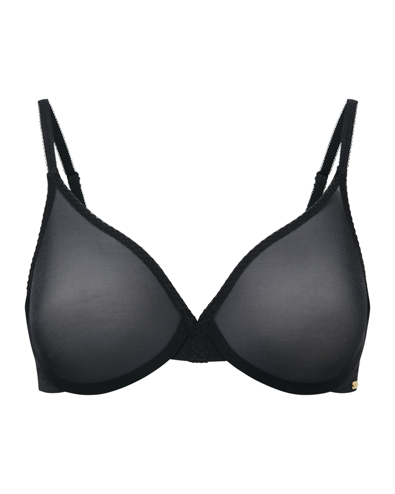 Glossies Sheer Moulded Bra - Black