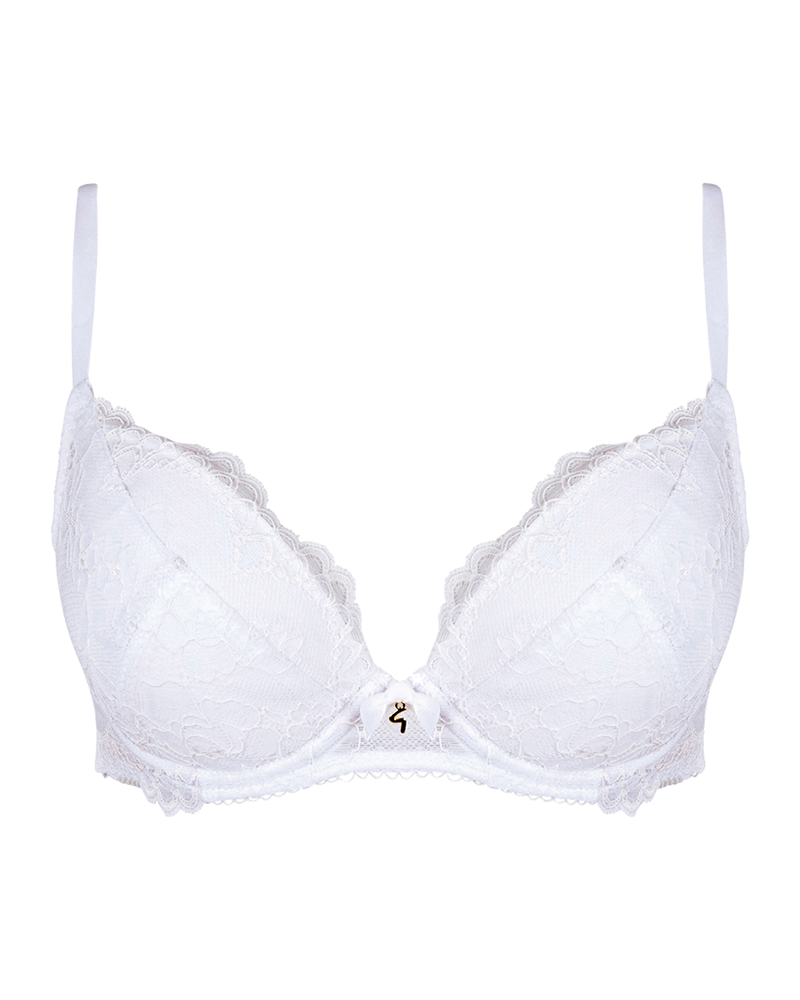 Superboost Lace Padded Plunge Bra - White