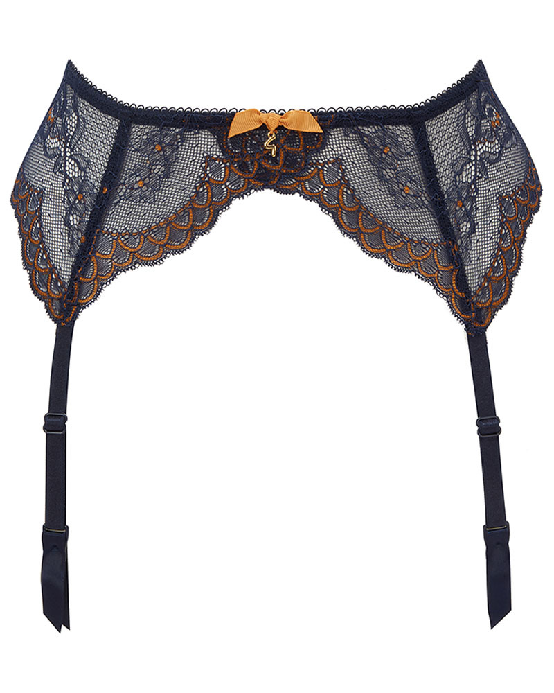 Blue suspender belt sales