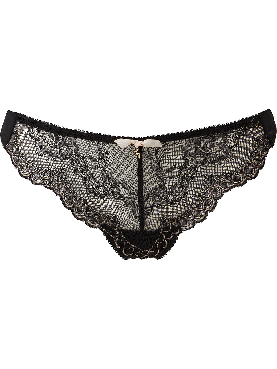 Superboost Lace Thong - Black/Ivory Rose