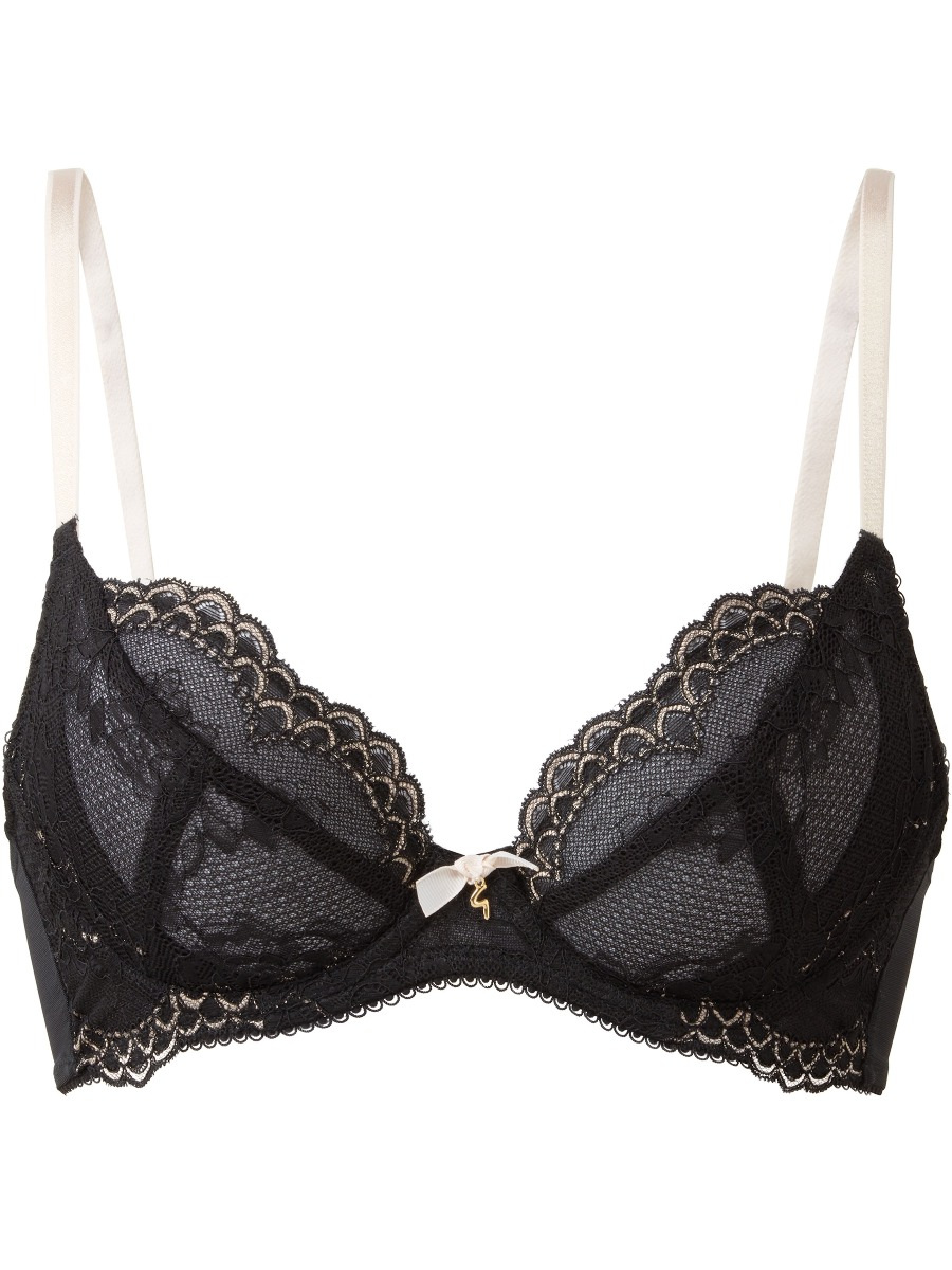 Superboost Lace Non Padded Plunge Bra - Black/Ivory Rose