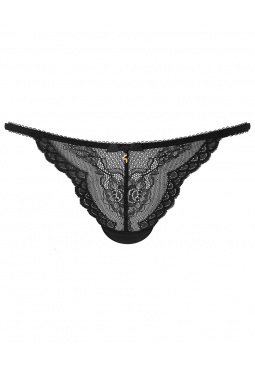 Superboost Lace Tanga - Black. Full front & back lace panels. Sizes XXS - XL. Gossard luxury lingerie, front product cut out
