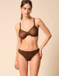 Glossies Sheer Moulded Bra - Rich Brown
